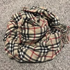 Plaid silk blend scarf